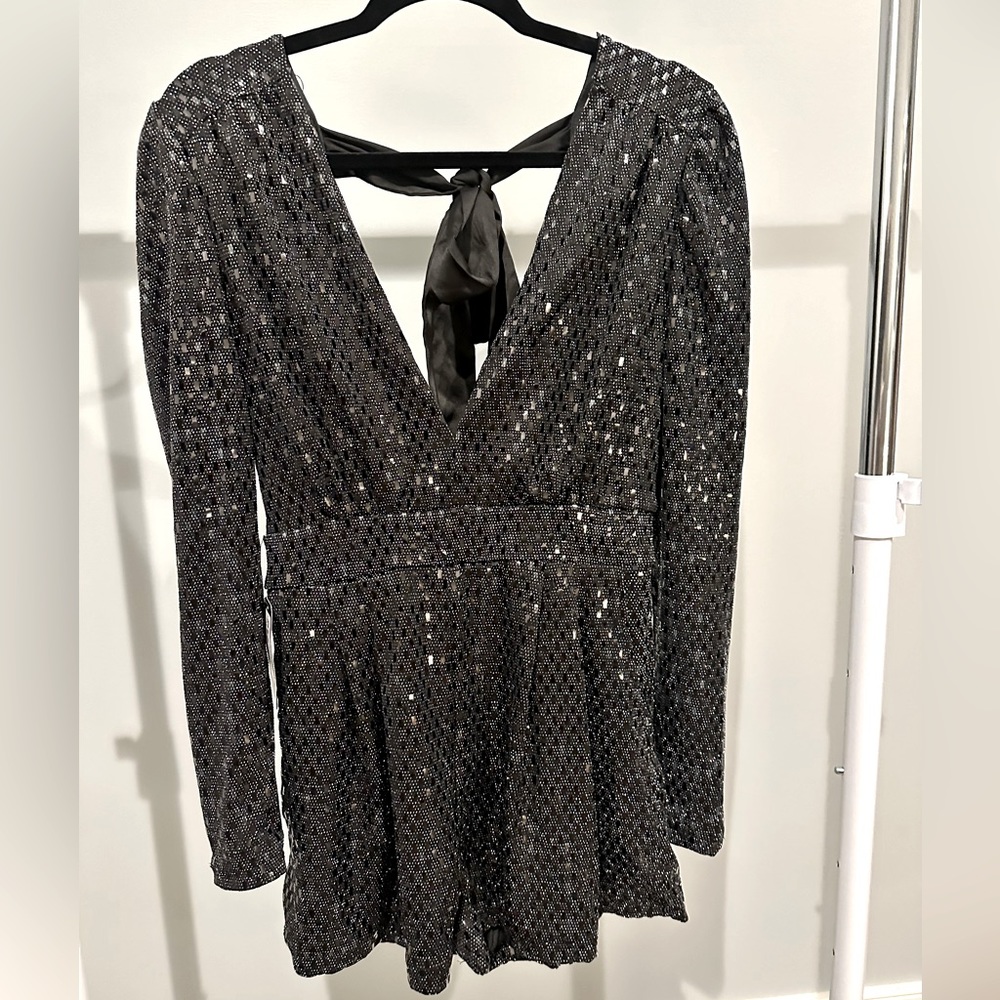 Black sequin romper size Medium